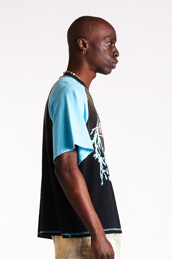 Diet Starts Monday Eagle Raglan Tee - Black/Blue