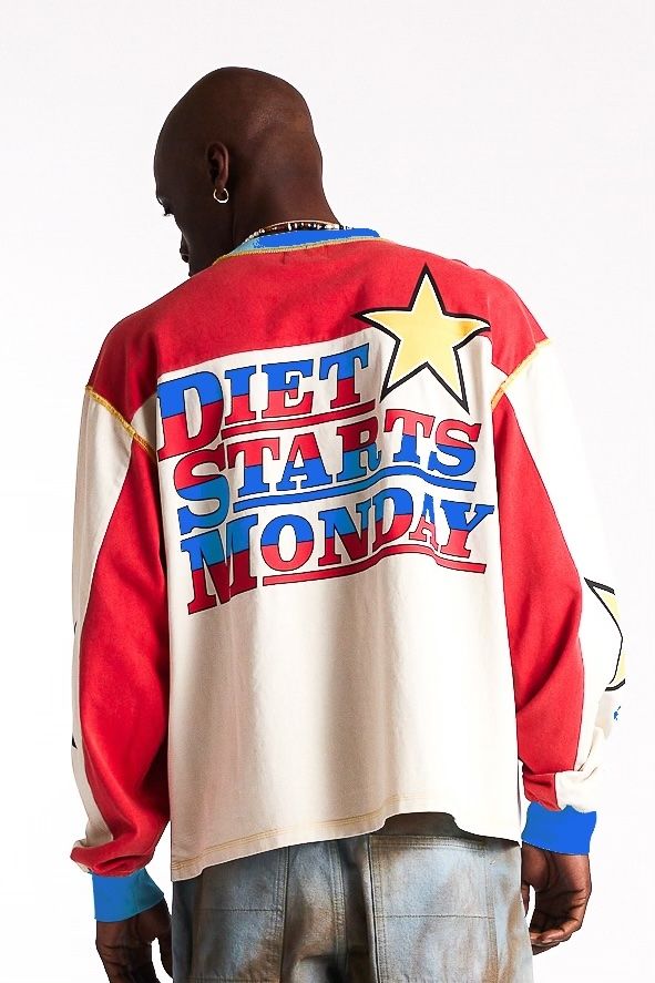 Diet Starts Monday Supercross Long Sleeve - Red/White