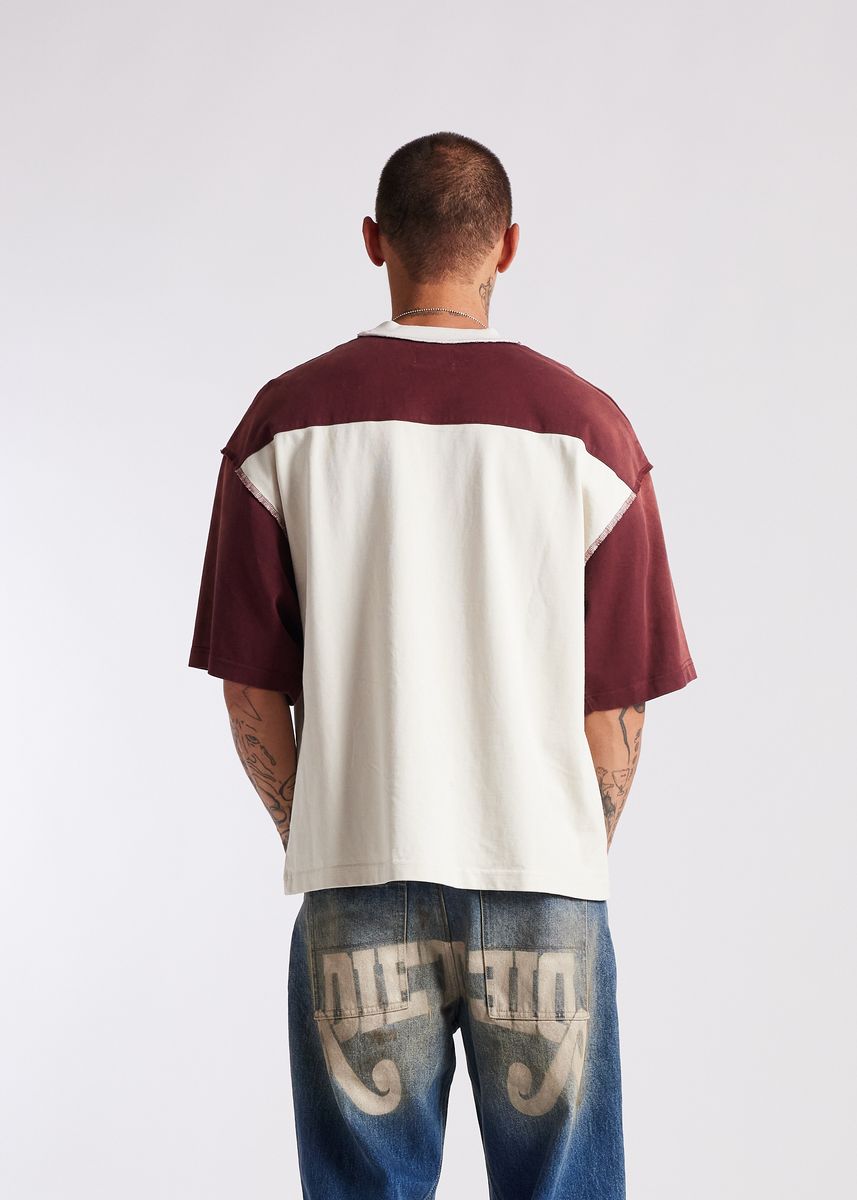 Diet Starts Monday Eagle Yoke Tee - Maroon/Antique White