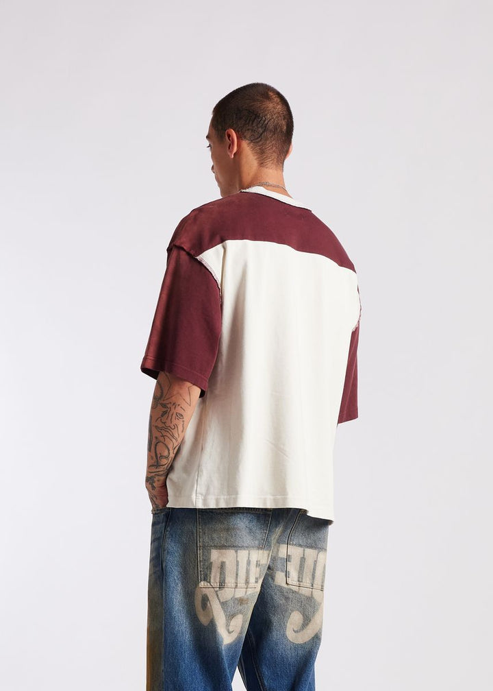 Diet Starts Monday Eagle Yoke Tee - Maroon/Antique White