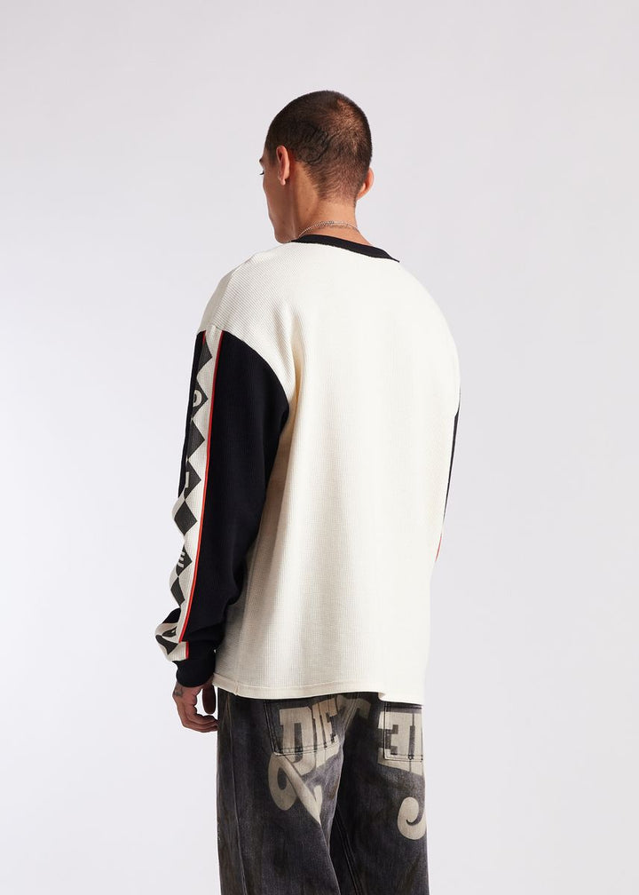 Diet Starts Monday  Ignition Waffle Long Sleeve - Antique White/Black