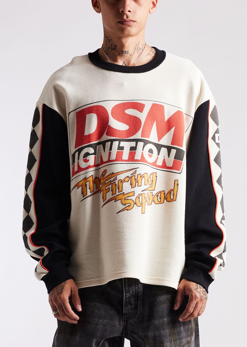 Diet Starts Monday  Ignition Waffle Long Sleeve - Antique White/Black