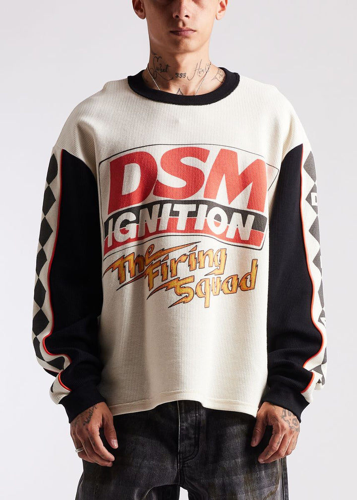 Diet Starts Monday  Ignition Waffle Long Sleeve - Antique White/Black