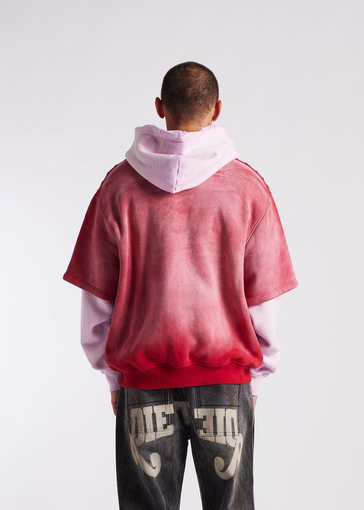 Diet Starts Monday Double Layer Hoodie - Washed Red/Pink