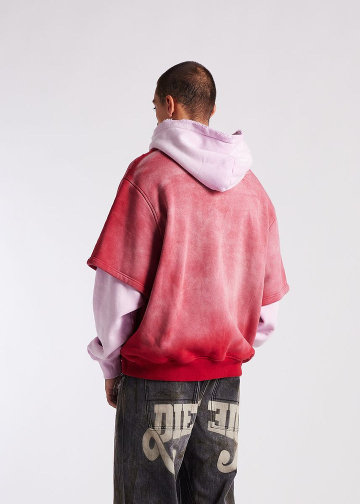 Diet Starts Monday Double Layer Hoodie - Washed Red/Pink