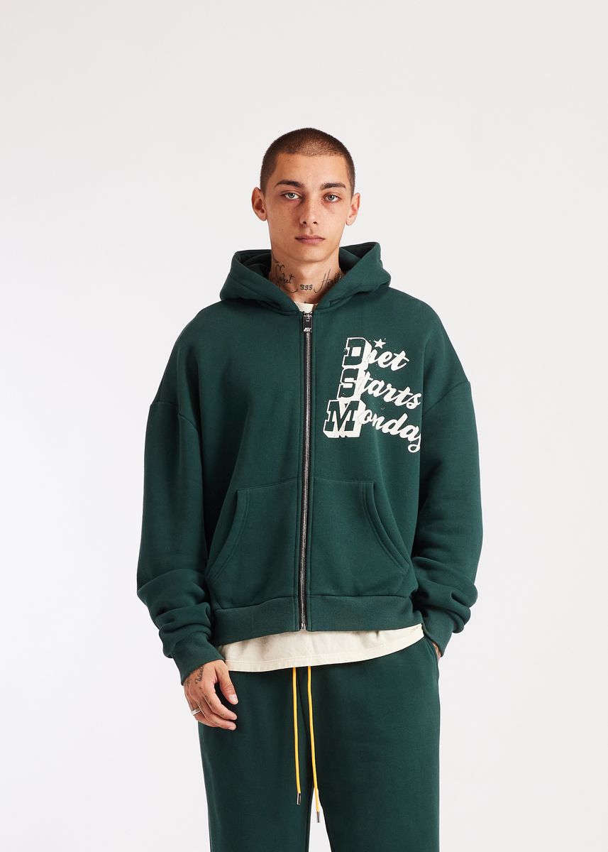 Diet Starts Monday Star Full Zip Sweatshirt - Pine