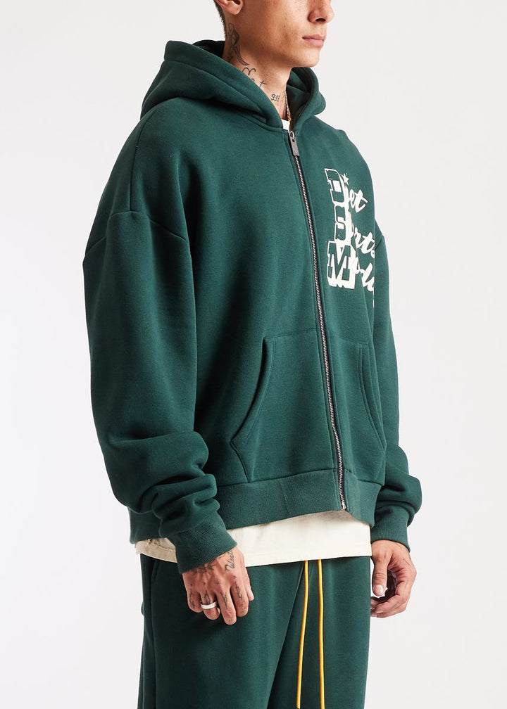 Diet Starts Monday Star Full Zip Sweatshirt - Pine