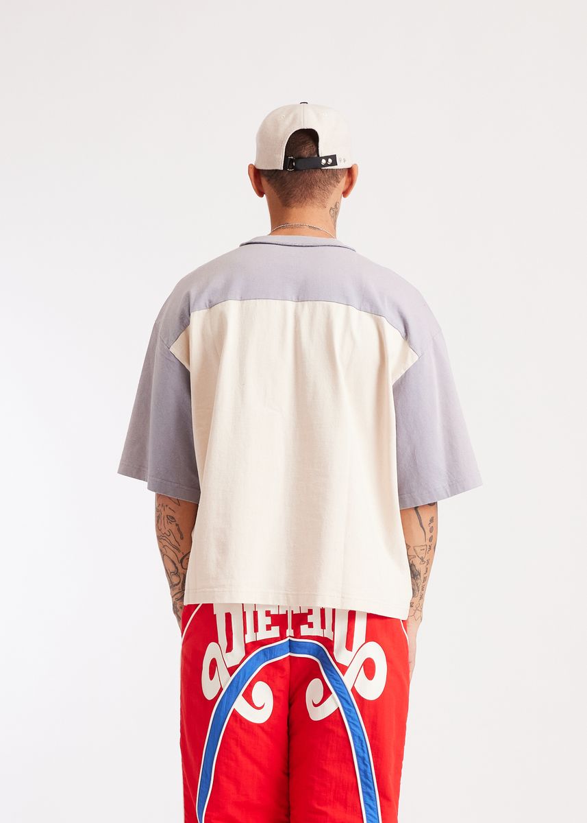 Diet Starts Monday Racing Yoke Tee - Antique White/Grey