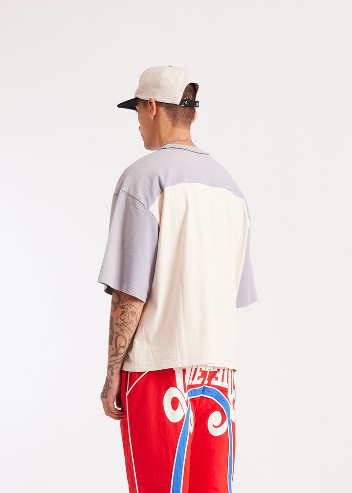 Diet Starts Monday Racing Yoke Tee - Antique White/Grey