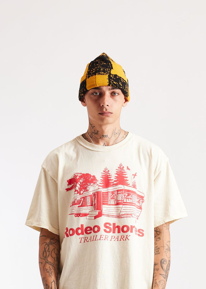 Diet Starts Monday Checkered Beanie - Yellow/Black