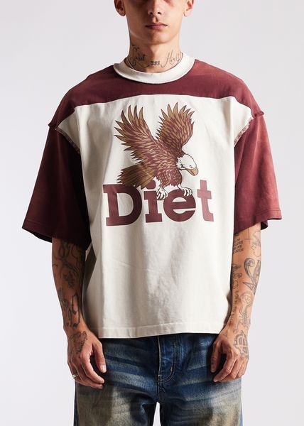 Diet Starts Monday Eagle Yoke Tee - Maroon/Antique White