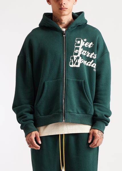 Diet Starts Monday Star Full Zip Sweatshirt - Pine