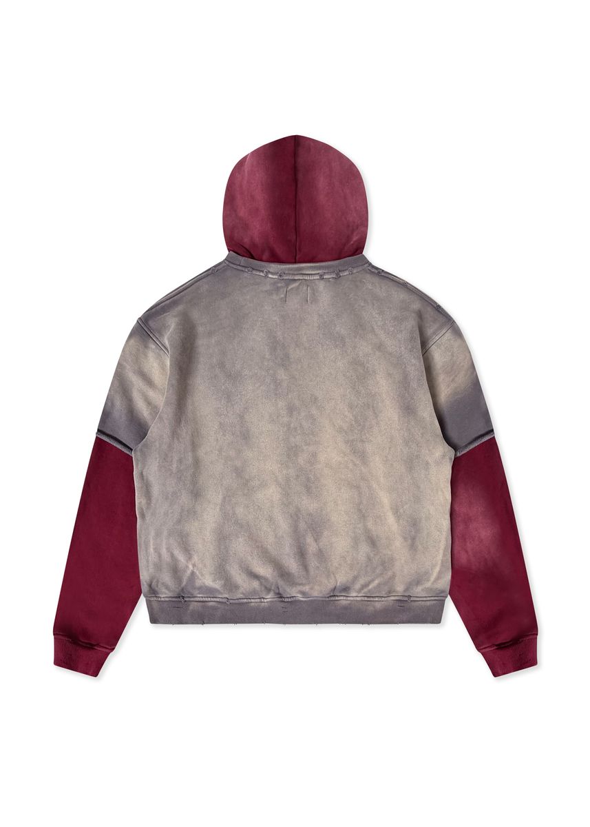 Diet Starts Monday Double Layer Hoodie - Washed Black/Maroon