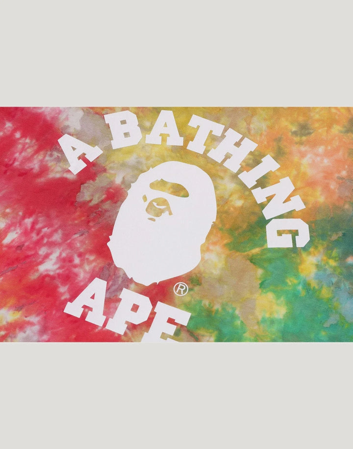 BAPE TIE DYE COLLEGE RELAXED FIT TEE M MULTI