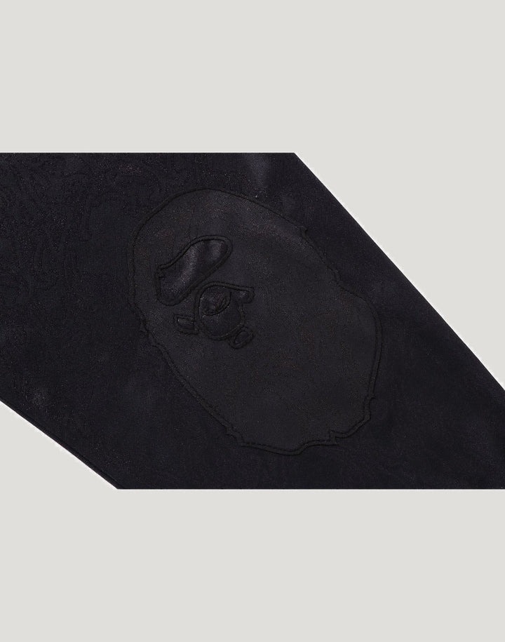 BAPE APE FLAME MONOGRAM JACQUARD LOGO RELAXED FIT FOOTBALL JERSEY M BLACK