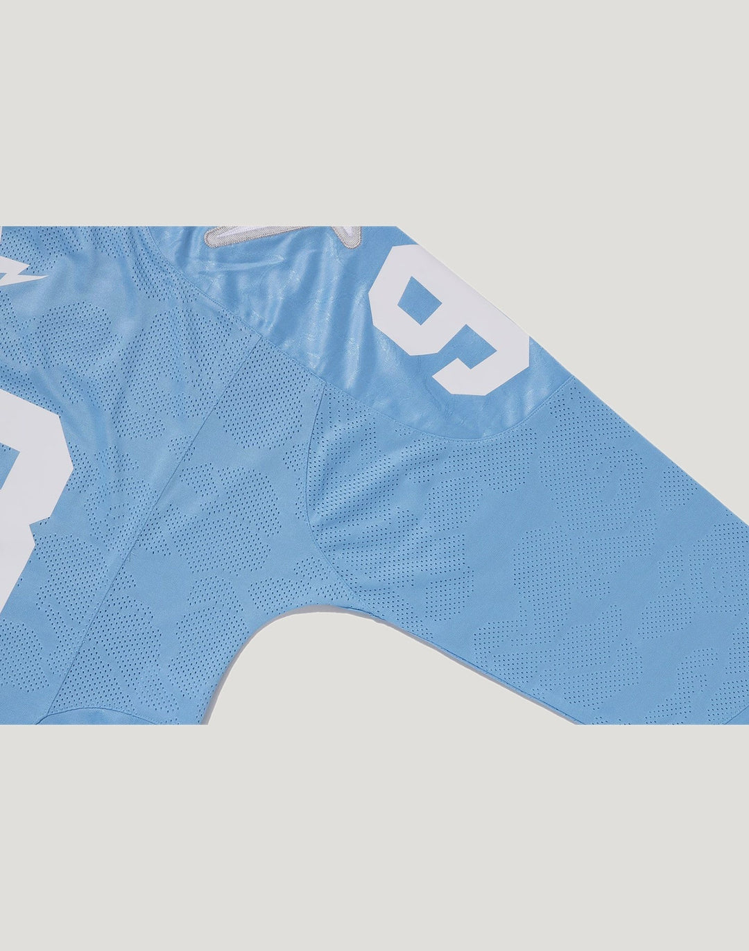 BAPE LINE CAMO MULTI LOGO CROPPED FIT FOOTBALL JERSEY M SAX