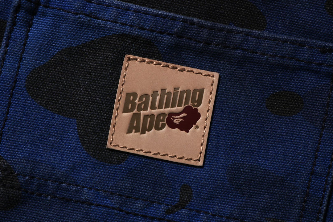 BAPE SOLID 1ST CAMO WORK LS SHIRT M NAVY