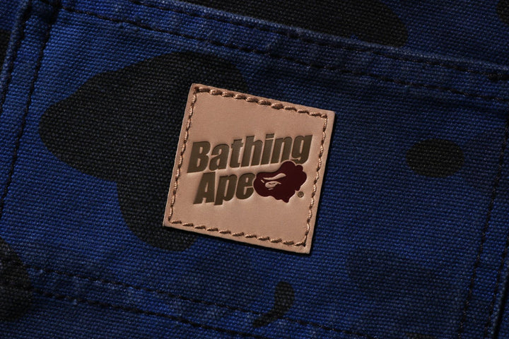 BAPE SOLID 1ST CAMO WORK LS SHIRT M NAVY