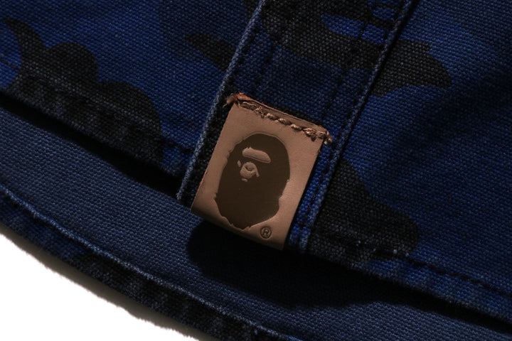 BAPE SOLID 1ST CAMO WORK LS SHIRT M NAVY