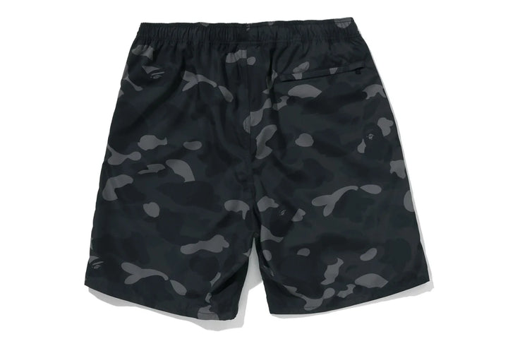 BAPE COLOR CAMO APE HEAD ONE POINT BEACH SHORTS M BLACK
