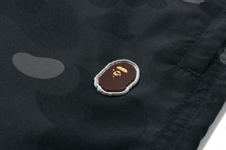 BAPE COLOR CAMO APE HEAD ONE POINT BEACH SHORTS M BLACK