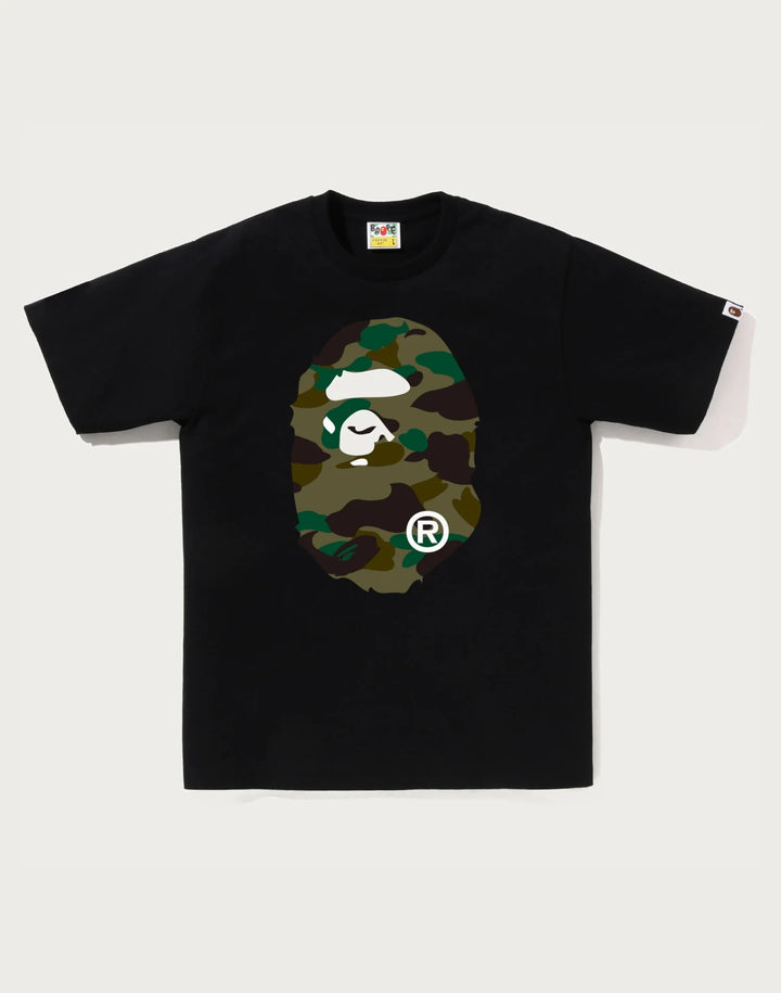 BAPE 1ST CAMO BIG APE HEAD TEE M BLACK X GREEN