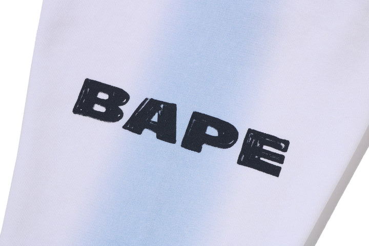 BAPE HAND DRAW FOOTBALL SHARK RELAXED FIT FULL ZIP HOODIE M WHITE