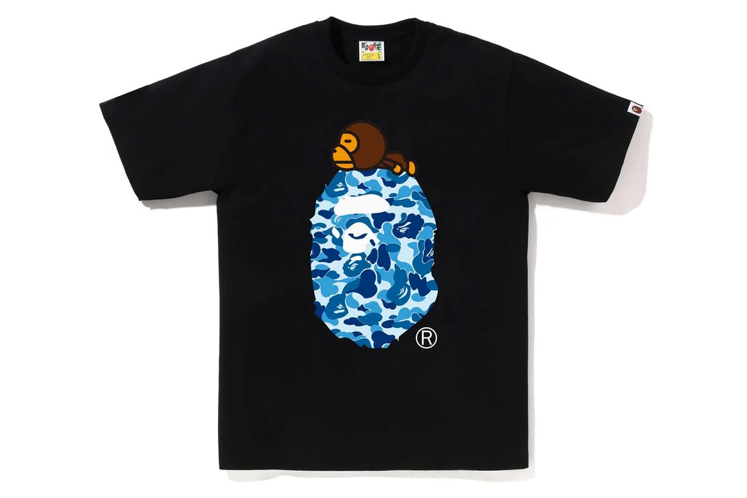 BAPE ABC CAMO MILO ON BIG APE TEE M BLACK X BLUE