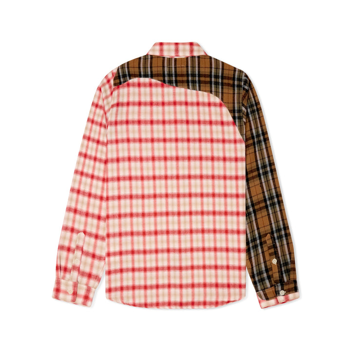 KidSuper Studios Patchwork Face Flannel Shirt - Red