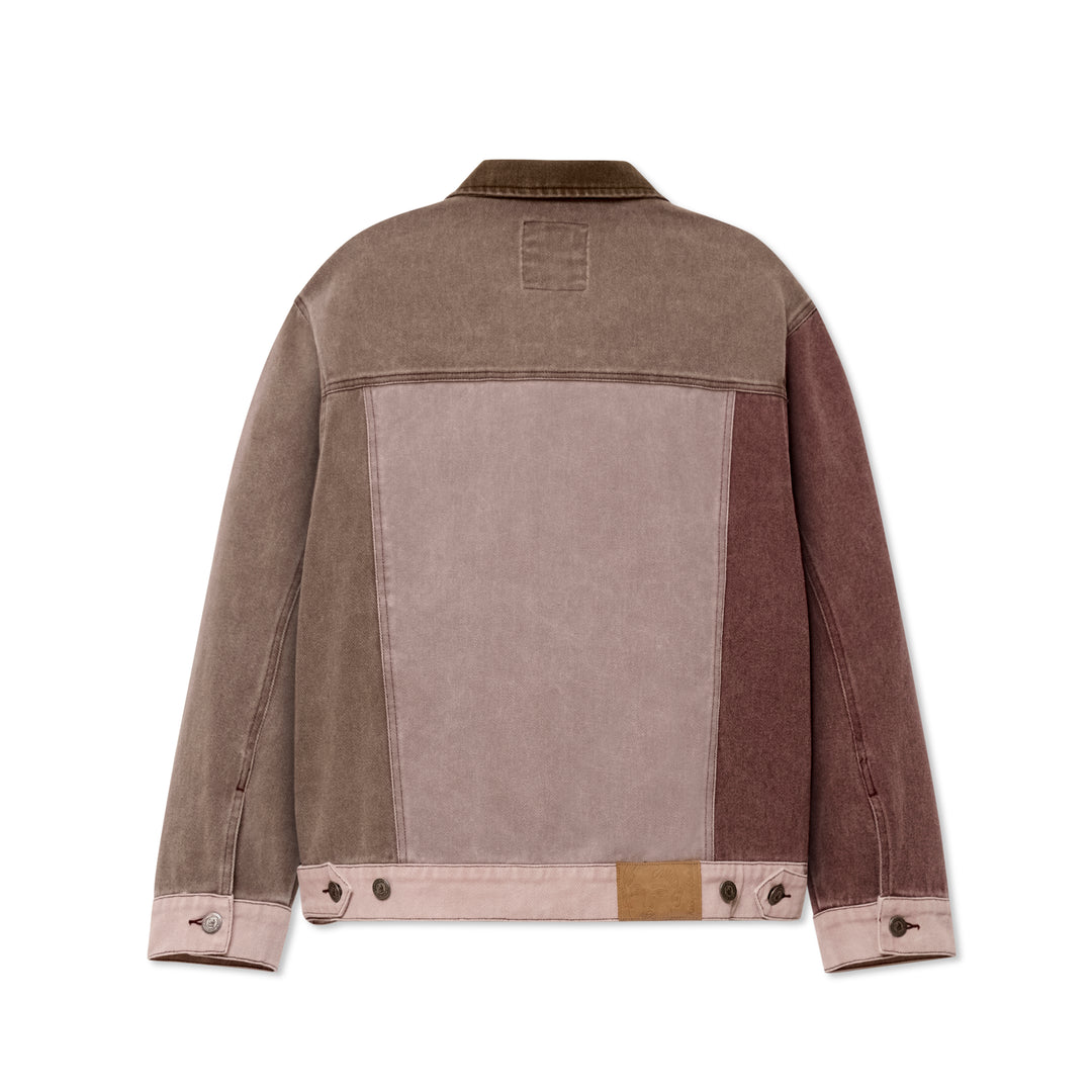 KidSuper Studios Patchwork Face Colorblocked Twill Jacket - Brown/Multi