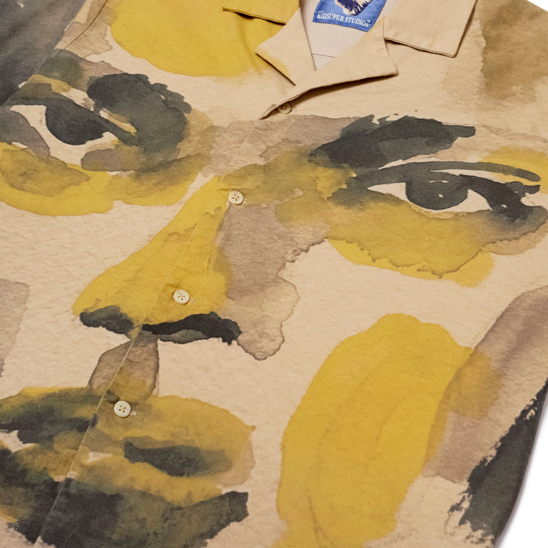KidSuper Studios Watercolor Face Camp Shirt - Multi