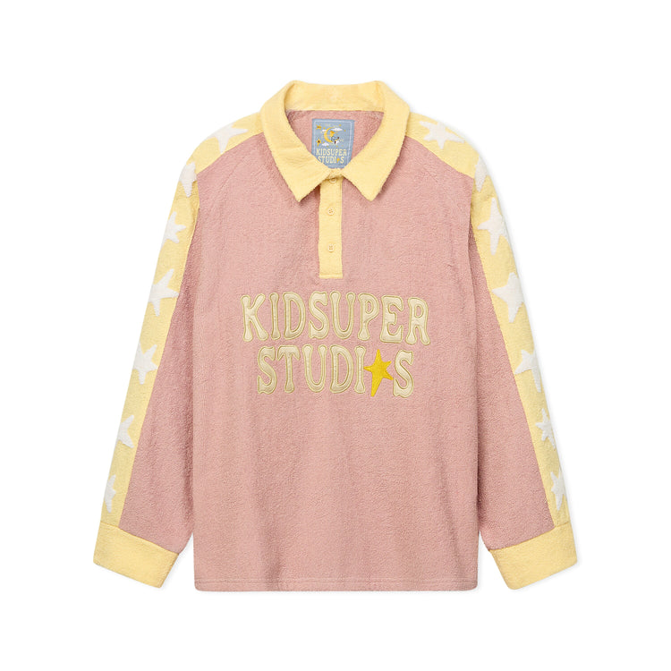 KidSuper Terrycloth Stars Rugby - Pastel Pink