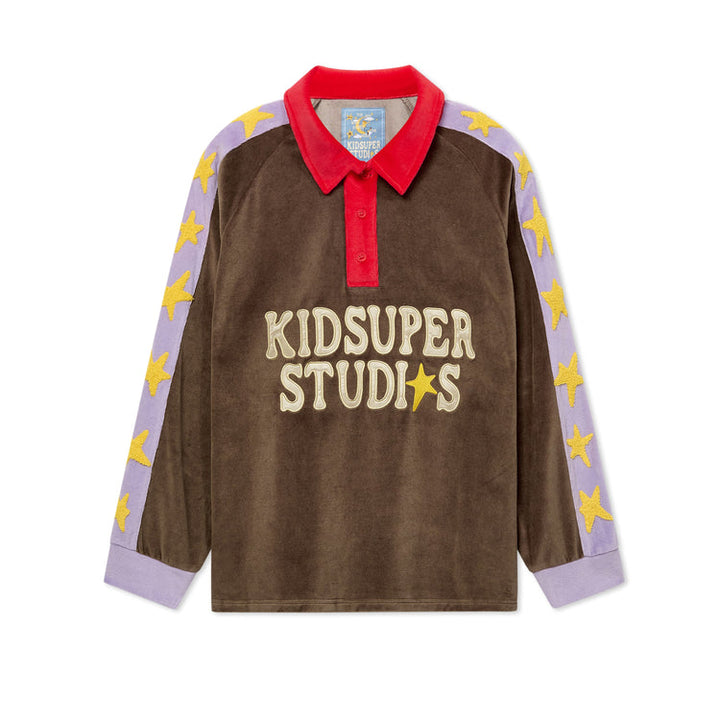 KidSuper Patches Velour Stars Rugby - Brown