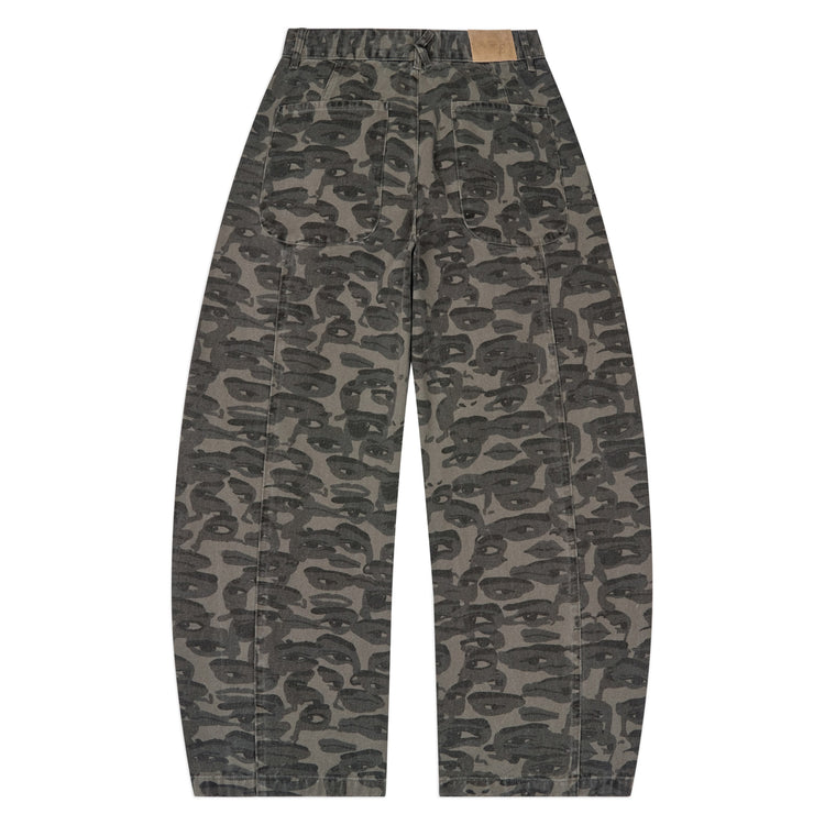 KidSuper Face Camo Wide Leg Jean - Black