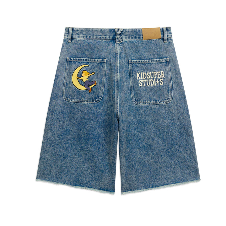 KidSuper Patches Denim Long Short - Dark Blue