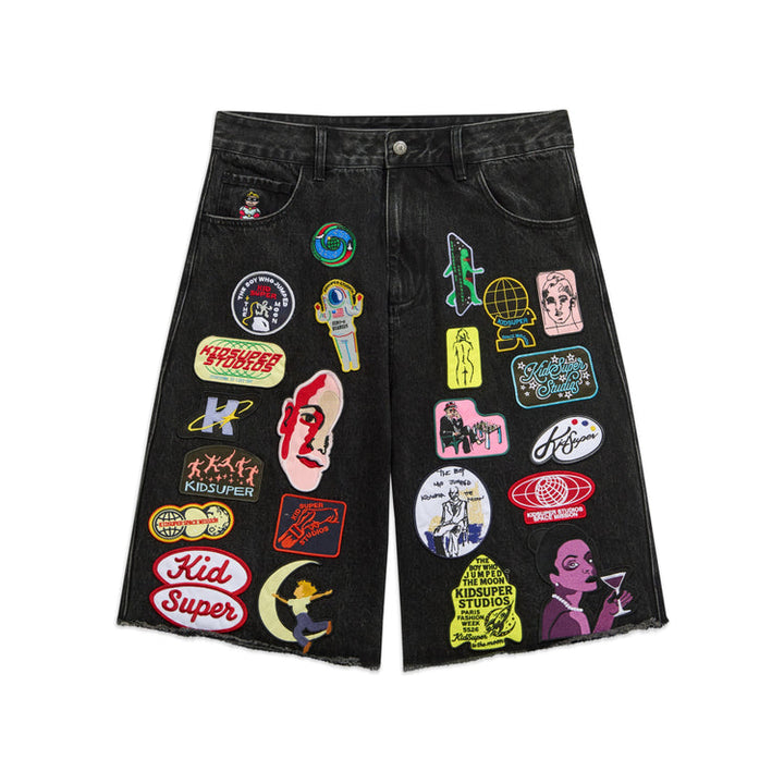 KidSuper Patches Denim Short - Black
