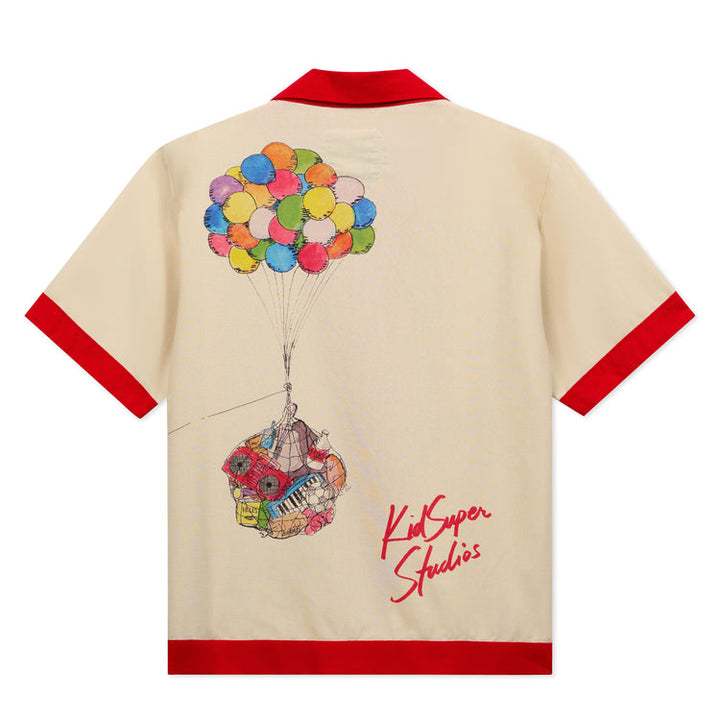 KidSuper Balloon Birds Button Up - Cream Red