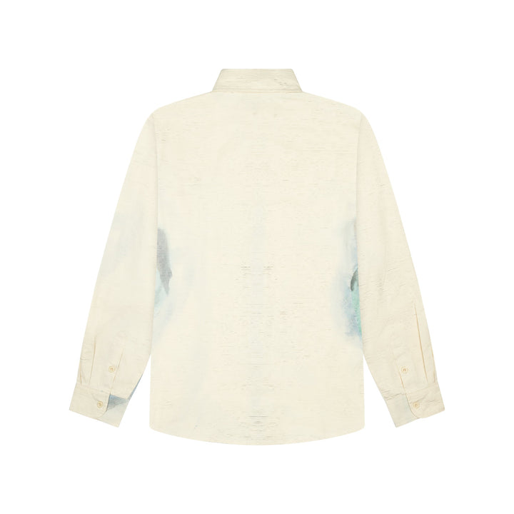 KidSuper Studios Printed Face Button Up - Tan/Blue