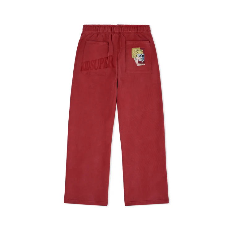 KidSuper Studios Sun Faded Sweats - Red