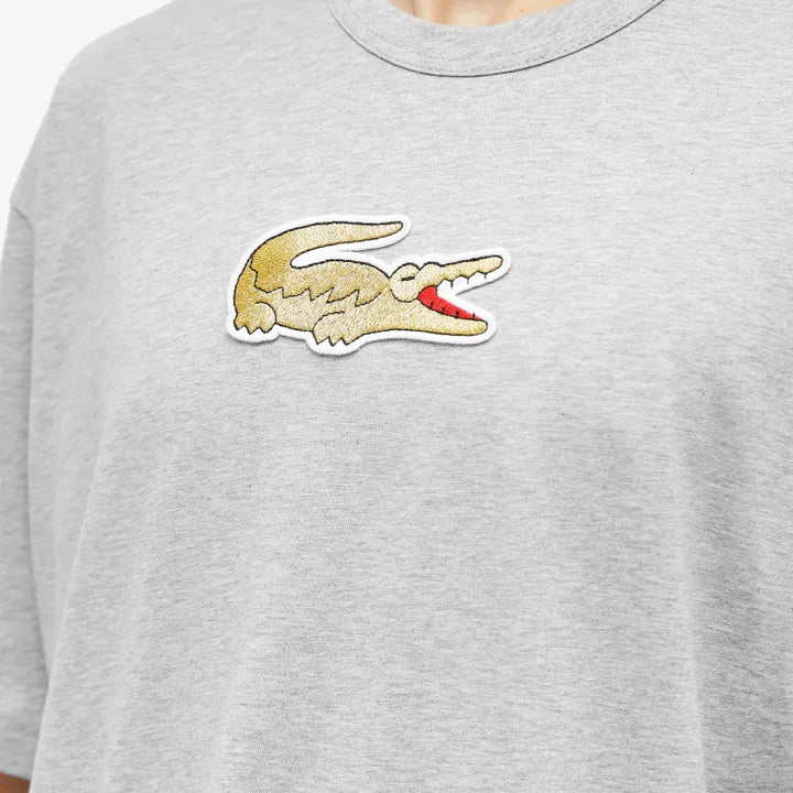 Comme des Garçons SHIRT x Lacoste Large Croc Logo T-Shirt - Top Grey & Gold