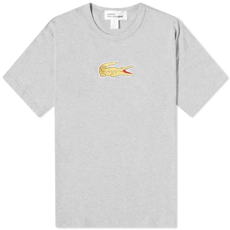 Comme des Garçons SHIRT x Lacoste Large Croc Logo T-Shirt - Top Grey & Gold