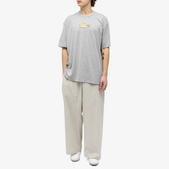 Comme des Garçons SHIRT x Lacoste Large Croc Logo T-Shirt - Top Grey & Gold