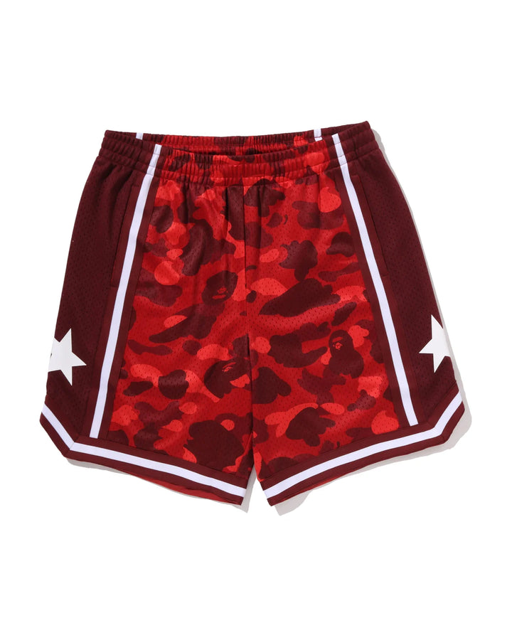 BAPE COLOR CAMO MESH RELAXED FIT SHORTS M RED
