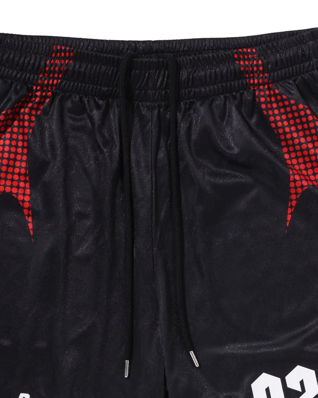 BAPE APE FLAME MONOGRAM JACQUARD RELAXED FIT FOOTBALL SHORTS M BLACK