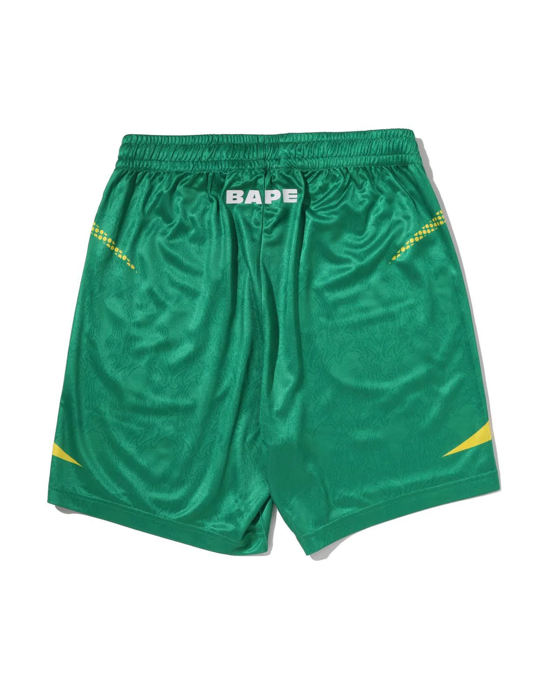 BAPE APE FLAME MONOGRAM JACQUARD RELAXED FIT FOOTBALL SHORTS M GREEN