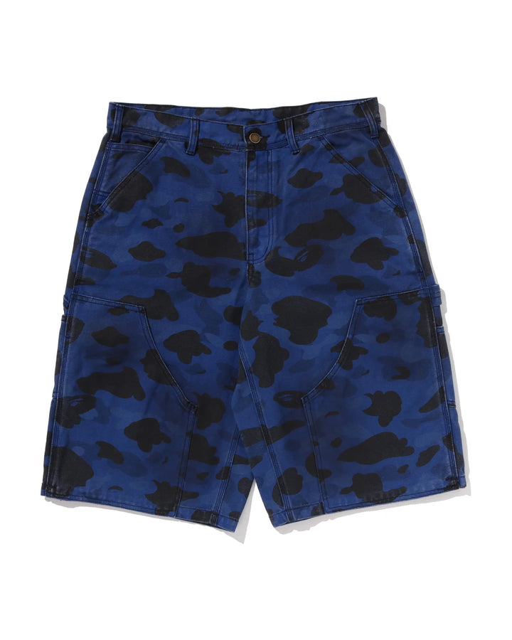 BAPE SOLID 1ST CAMO GARMENT DYED RELAXED FIT WORK SHORTS M NAVY
