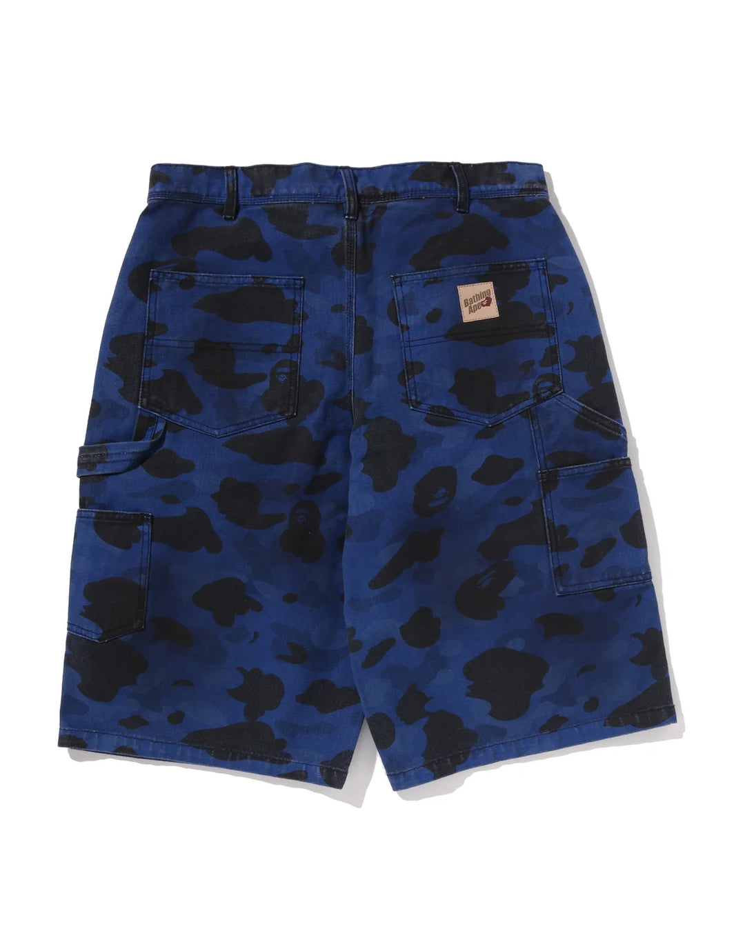BAPE SOLID 1ST CAMO GARMENT DYED RELAXED FIT WORK SHORTS M NAVY