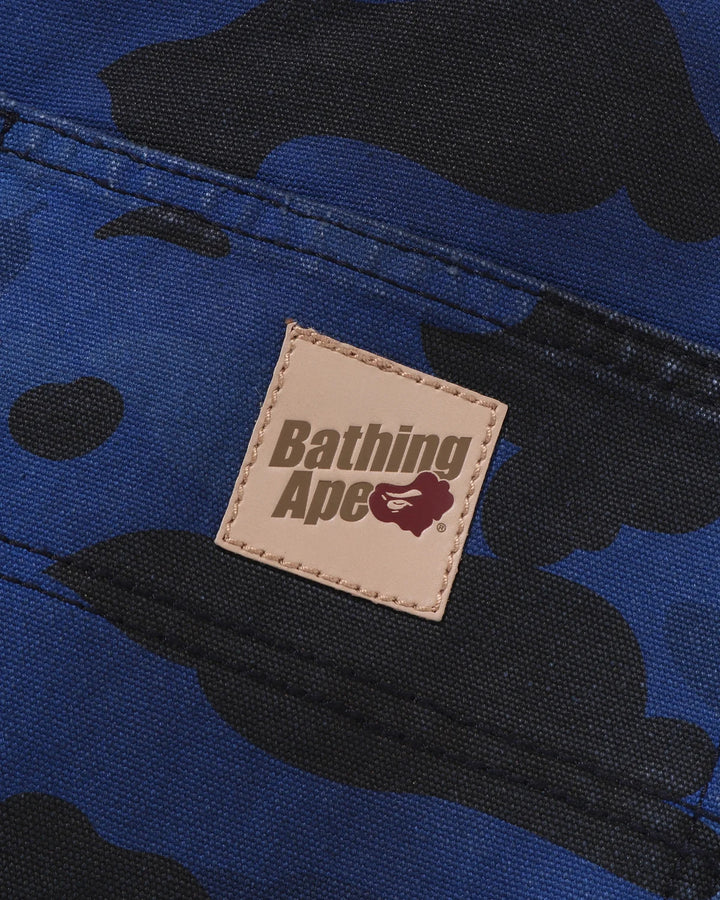 BAPE SOLID 1ST CAMO GARMENT DYED RELAXED FIT WORK SHORTS M NAVY