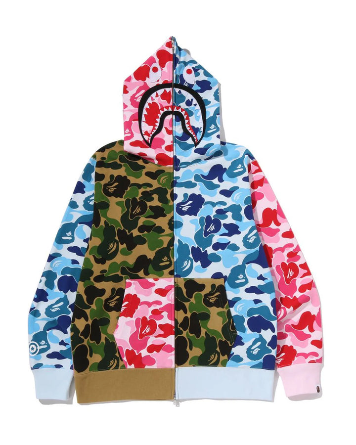 BAPE ABC CAMO CRAZY SHARK FULL ZIP HOODIE M MULTI