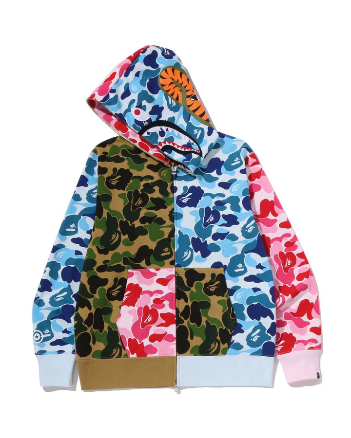 BAPE ABC CAMO CRAZY SHARK FULL ZIP HOODIE M MULTI